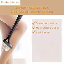 Backside Lotion Applicator - Sunscreen - Moisturizer - Long Handle Foldable Roller Applicator For Back - Curved Body Lotion Application Tool - A - View 3