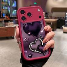 Heart-shaped pattern For  Moto E40 32 30 22 13 DGE60 50 PRO G85 84 75 55 54 53 45 35 34   32 30 24 23 22 20 15 14 13 10 FUSION Vivo Y100 78 78M 78T1 77T 36 30 E PR0   LITE 28E 28 27 S 27 18 17 11 Thickened Shockproof, Premium Silicone, Trendy   Creative Soft Shell - Patrón en forma de corazón - Borgoña IJXEEY - Ver 2