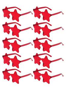 10/15pcs Frameless Heart Shaped Black Party Glasses, Funny Heart Shaped Glasses Suitable For Party, Christmas Gifts - Red - View 15