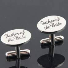1 paire de boutons de manchette en cuivre à motif géométrique, série mariage printemps/automne, convient pour le marié, le beau-père, la belle-mère, les frères et sœurs, accessoires pour manchettes de chemise française - Argent - Voir 3