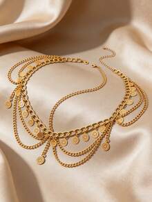Fashion Bohemian Style Gold And Silver Alloy Chain-Shaped Crystal Pendant Hairband Is A Beautiful Piece Of Jewelry Suitable For Women To Wear At Parties, Ramadan, Festival Events And Daily Occasions. It Is Also A Suitable Accessory For Students And An Ideal Jewelry For Women., Head Accessories, Headpiece, Head Jewelry - Multicolor - View 10