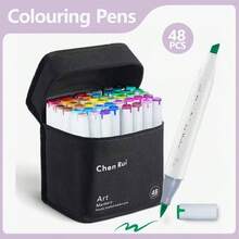 Chen Rui 168/120/100/80/60 Colores Rotuladores de Arte de Doble Punta, Adecuados para Pinceles y Rotuladores de Punta Biselada, para Pintura, Colorear, Bocetos, Diarios, Toma de Notas, Planificadores, Suministros de Arte, Rotulador Blanco, Regalo para Estudiantes Vuelta al Cole, Rotuladores de Arte Fluorescentes - E-blanco - Ver 17