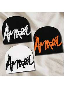 1pc/2pcs/3pcs Letter Knit Hat, Jacquard Knit Hat, Fashion Street Riding Gift, Great Choice For Men And Women, Acrylic Knit Hat, All Seasons - A - View 9