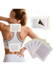 30片装古法草药热敷贴，适用于颈部、肩部、背部、手腕、膝盖和腹部，持久保暖颈部贴片 - 白色 - 查看 3