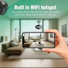 1pc Wireless Home Security Camera - Rechargeable Lithium-Polymer Battery, USB Powered, Wi-Fi Connection, Mobile APP Remote Control, Home Security Monitoring Device, Compact Nanny Cam, Suitable For Car, Portable Camera For Indoor And Outdoor Use, Pet Camera For Dogs, SD Card Not Included - Black - View 4