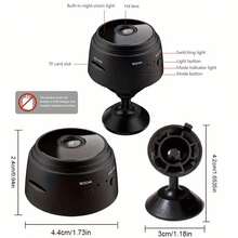 Mini/Micro Camera, HD Smart Security Camera, Wireless Home Security Camera, Outdoor Sports Camera, Portable Camera, Magnetic Security Camera With Real-Time Viewing, HD Quality, Support TF Card Storage (TF Card Not Included), Rotatable Base, Rechargeable Recording, Motion Detection, Loop Recording, Suitable For Home, Car, Office And Various Scenarios, Indoor And Outdoor Use, 24/7 Online - Black - View 6