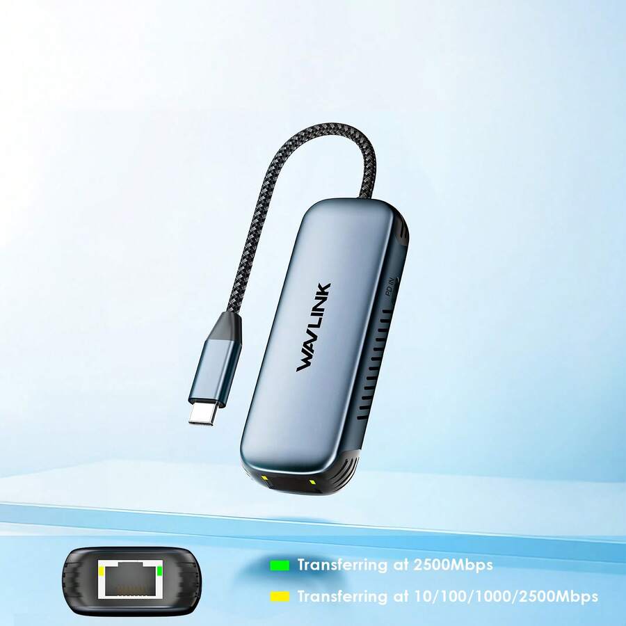 Puerto USB-C a Ethernet que admite 95W PD, puerto de red RJ45 de alta velocidad a Tipo-C para teléfono, iPad, portátil, PC - Velocidad de 2.5Gbps, diseño compacto y duradero de aluminio - Compatible con Windows/IOS/Linux/Chrome OS - Gris - Ver 1