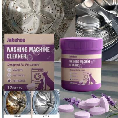 Tablettes de nettoyant pour machine à laver, tablettes de détartrage et de désodorisation d'entretien ménager pour machine à laver, parfum lavande