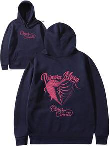 Men's Omar Courtz Primera Musa 2025 Logo Hoodie - Rapper Merch Sweatshirt With Heart Print & Pockets |   Long Sleeve Casual Streetwear |   Machine Washable Sweater |   Digital Heat Transfer Design Essentials Hoodie Hoodie For Women Sweatshirts For Women Hoodies For Men 's Hoodie Sweatshirts For Men Essentials Fear - 藏蓝色 - 查看 1
