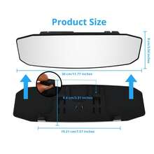 Gương chiếu hậu trong xe dạng kẹp 11 inch, gương chiếu hậu lồi góc rộng cho ô tô, SUV, xe tải, chống chói, gương phụ trợ mở rộng tầm nhìn - Gương chiếu hậu ô tô - Xem 14