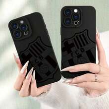 1pcBarcelona FCB Logo Phone Case, For 17 16 15 14 13 11 11 XS XR X 7 8 Plus Pro Max Soft Silicone Back Cover Camera Protection - 黑色 - 查看 8