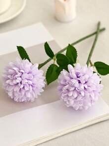 3/12支仿真丝绣球花，逼真球形苋菜花，适用于母亲节、情人节、婚礼、餐桌摆饰、新娘送礼会、餐桌、家庭聚会、生日装饰，29厘米/不含花瓶 - 紫色 - 查看 7