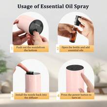 Waterless Diffuser For Essential Oil: Portable Nebulizing Essential Oil Diffuser, Aroma Diffuser For Car, Travel Use, Home - Apple - View 2