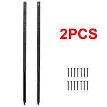 2/4PCS Heavy Duty Fence Post Anchor Repair Kit Support Wood Pile Metal Ground Spike - Black - View 2