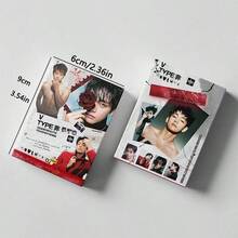 V型 LOMO激光双面高清收藏卡，粉丝见面会卡，演唱会应援卡，情人节礼物，可放入卡套或钱包，独家粉丝周边 - 彩色 - 查看 5