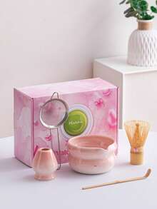 Japanese Matcha Tea Set, Includes Matcha Bowl With Spout, Bamboo Whisk, Spoon, Sifter And Stand. Lead-Free Material, Dishwasher . Ideal For Matcha Lovers, Christmas, Valentine's Day, Thanksgiving Gifts - Multicolor - View 12