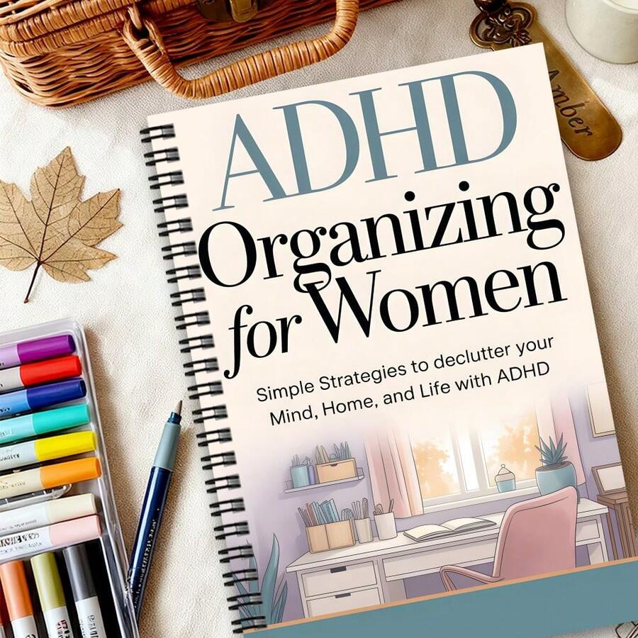 1pc ADHD Organizing Planner Notebook | Household Cleaning Schedule & Checklist, Daily/Weekly/Monthly/Yearly Housekeeping, Office Planner, Personal Organizer, Professional House Management Logbook, Time Management, Simple Strategies To Declutter Mind - A - View 1