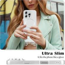 Hadaasi 1pc Silver Magnetic Protective Case, Luxury Metal Paint Matte Soft TPU Material Anti-Fall Anti-Scratch Protective Cover Compatible With Wireless Charging Compatible With Apple 17 Pro/17 Pro Max/Air/17/16 Pro/16 Pro Max/16 Plus/16/16E/SE4/15 Pro/15 Pro Max/15 Plus/15/14 Pro/14 Pro Max/14 Plus/14/13 Pro/13 Pro Max/13/12 Pro/12 Pro Max/12/11 Pro Max/11/11 Pro - Silver - View 7