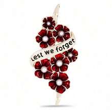 Remembrance Day Poppy Lapel Pin, Brooch Jewelry Accessory, Office Supplies - Multicolor - View 2