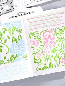 6Pcs/Set Student Drawing Template Exercise Brain And Hands On Skills Durable And Sturdy Gear Flower Pattern Hand Drawing Course Cute Simple White Durable - Multicolor - View 6