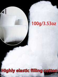 100g/300g/500g/1000g Polyester Fiber Filling, Vacuum Compressed, Suitable For Plush Crochet Dolls And DIY Throw Pillows, White - Filler - 100g - View 1