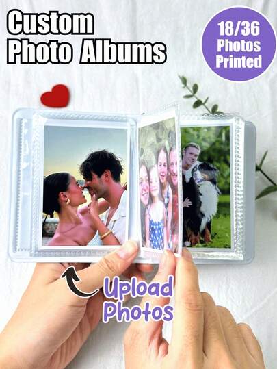 1 Album ảnh tùy chỉnh 18/36 ngăn, Quà tặng cá nhân hóa, Album mini lưu trữ ảnh 18/36 ngăn, Kỷ vật độc đáo dành cho các cặp đôi, Quà tặng Ngày Valentine (cho Nữ/Nam), Album có ngăn trong suốt, Kỷ vật tình yêu gia đình, Thích hợp làm quà tặng kỷ niệm cho gia đình, bạn bè, người yêu, bạn thân, vợ chồng, cha mẹ