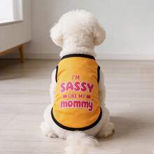 Pet Minimalist Sleeveless Vest, Breathable & Anti-Shedding Cat/Dog Clothes, Street Style American Design, Suitable For Spring/Summer - Blue - View 9