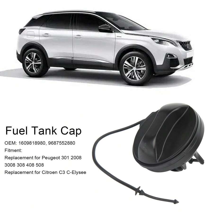 Premium Replacement Fuel Tank Cap (Gas Cap) 1609818980 - Compatible With Peugeot 301, 2008, 3008, 308, 408, 508 - High Quality Car Accessories - A - View 1