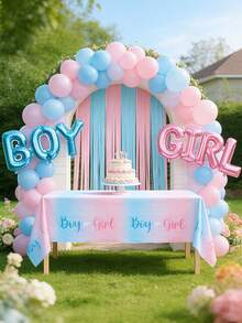 2pcs Gender Reveal Foil Balloon, Decorations For Boy Or Girl Gender Reveal Party Backdrop - Multicolor - View 9