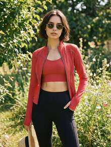 Chamarra Deportiva Reflectante Para Mujer - rojo - Ver 3