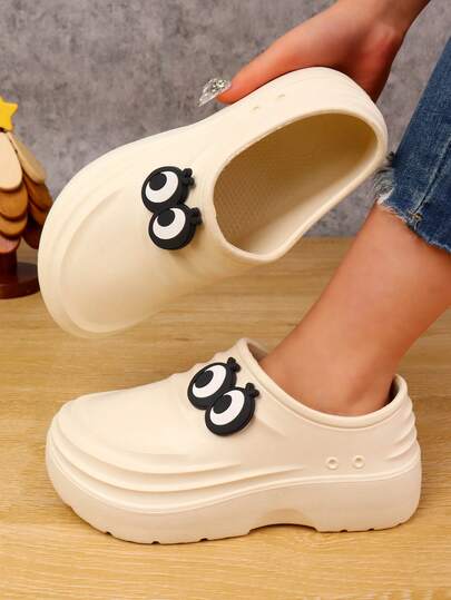 Women's Platform Hole Shoes, Funny Decorative DIY Accessories Garden Shoes, Non-Slip Wear-Resistant Lightweight Hole Shoes, Spring/Summer Lightweight EVA Plus Size Couple Mules, Waterproof Oil-Resistant Slip-On Closed-Toe Shoes, Lightweight Soft-Sole Waterproof Oil-Resistant Slip-On Shoes Suitable For Beach, Hiking, Garden, Laboratory