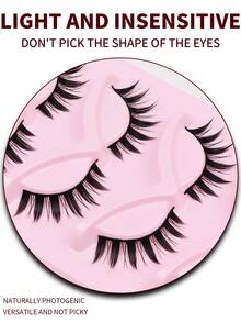 5对动漫风格浓密假睫毛，适合角色扮演和自然拉长妆容 - 濃密款 - 查看 4