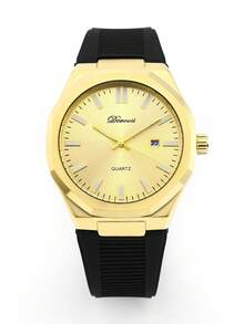 1pc Men's Silicone Watch Band, Multi-Function Business Fashion Wristwatch With Luminous, Waterproof, Customizable - Silver - View 17