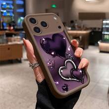 Heart-shaped pattern For  Moto E40 32 30 22 13 DGE60 50 PRO G85 84 75 55 54 53 45 35 34   32 30 24 23 22 20 15 14 13 10 FUSION Vivo Y100 78 78M 78T1 77T 36 30 E PR0   LITE 28E 28 27 S 27 18 17 11 Thickened Shockproof, Premium Silicone, Trendy   Creative Soft Shell - Patrón en forma de corazón - Borgoña IJXEEY - Ver 9