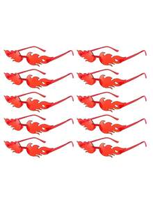 10/15pcs Frameless Heart Shaped Black Party Glasses, Funny Heart Shaped Glasses Suitable For Party, Christmas Gifts - Red - View 14