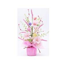 Super Holiday Easter Decorations, 15.75-Inch Artificial Easter Pink Egg Blossom Tree Tabletop Ornament, Perfect For Home Parties, Weddings, Holiday Celebrations, Spring & Summer Decor - Multicolor - View 6