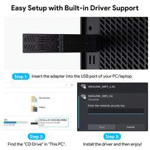 Wi-Fi 7 BE6500 三频 USB 3.0 无线网卡，适用于台式电脑 | 最高速度 6452Mbps | 支持 6GHz、5GHz、2.4GHz 频段 | 全向天线 | 兼容 Windows 10/11（64 位） - 黑色 - 查看 4