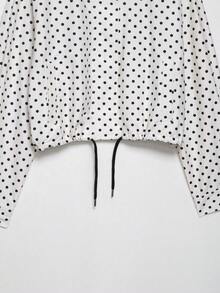 DEEKA Autumn New Women's Fashion Casual Versatile Stand Collar Zipper Long Sleeve Polka Dot Jacket Spring - Polka Dots - View 11