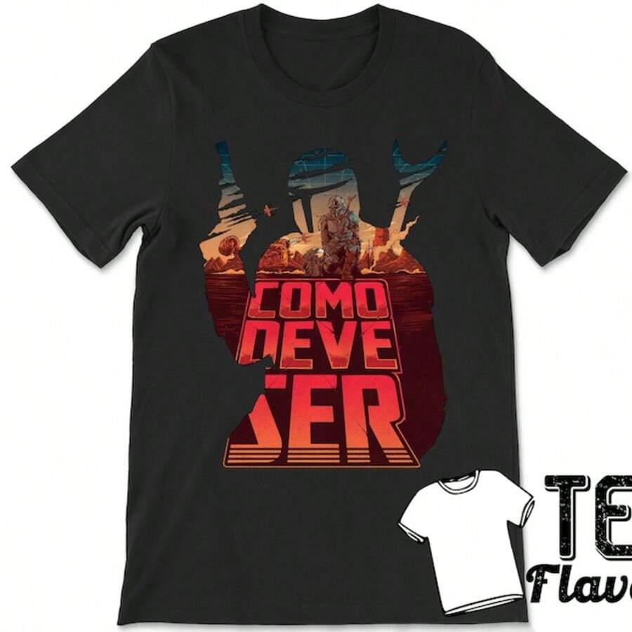 The Mandalorian Portugal_Brazil StarWarsDisneyT.V Show Tee _ T-Shirt - 黑色 - 查看 1