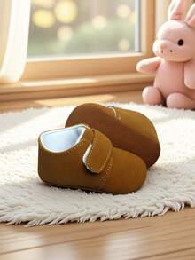 2026新款婴儿学步鞋，软底防滑，适合0-12个月宝宝，可爱棕色魔术贴，轻便透气舒适保暖。 - 棕色 - 查看 5