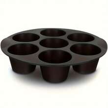 1pc 7-Cup Silicone Air Fryer Baking Mold | Reusable Non-Stick Baking Tray | 7-Hole Pancake Cup Mold - Suitable For Air Fryer, Can Make Egg Tarts, Mini Cakes And Chocolates, Easy To Clean - Multicolor - View 15