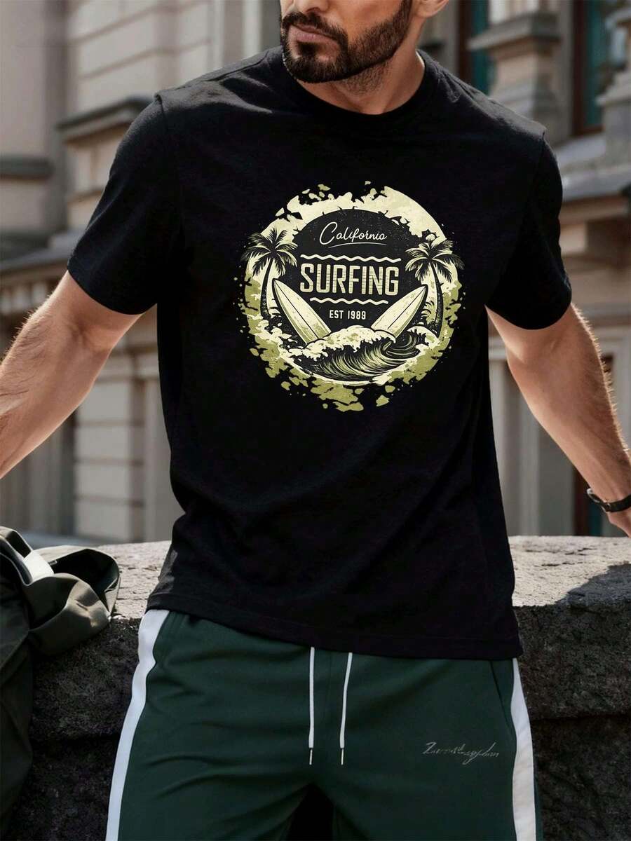 Camisetas para hombres de talla grande - Negro - Ver 1