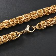 1pc Fashionable 18K Gold Geometric Patchwork Cuban Link Necklace, Unisex Hip Hop Street Style For Daily Wear And Party - Vàng - Xem 6