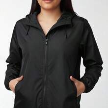 Women's Premium Waterproof Windbreaker Jacket - 黑色 - 查看 3