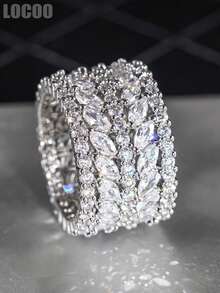 1pc Women's Charming Cubic Zirconia Ring, Suitable For Wedding, Engagement, Anniversary, Party Wear, Valentine's Day Gift - 5# - View 14
