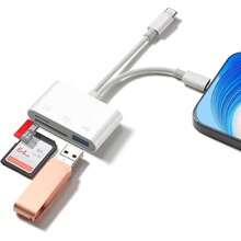 1 قطعة قارئ بطاقة SD/TF ثنائي الفتحات عالي السرعة، مادة ABS، توصيل وتشغيل، متوافق مع كاميرا iPad/كاميرا الحركة، تصميم محمول بسيط للتصوير اليومي والتصوير الخارجي وتحرير الفيديو ونسخ البيانات الاحتياطي - أبيض - مشاهدة 8