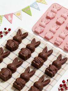 1pc Easter Bunny Shaped Cake Mold, Silicone Baking Mold, Easy To Clean And Release, French Chocolate Mousse Mold, Suitable For Home Baking, Birthday Party, Spring Event Theme Desserts, Cakes, Fruit Ice, Pudding Jelly - Multicolor - View 8