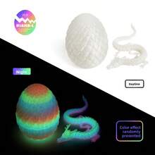 3D Printed Rainbow Dragon Egg Set, Movable Joint Dragon Figurine, Stress Relief & Healing 3D Printed Animals - Multicolor - View 11