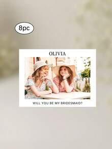 2/4/6/8/15pcs Custom Photo Candle Label Stickers, Customize Photo And Text,Bridesmaid Proposal, Personalized Candle Label Stickers, Bridesmaid Gifts, Photo Gifts, Custom Photo Gift, Bridesmaid Candle Label Stickers,Will You Be My Bridesmaid, Bridesmaid Proposal Gift, Cutom Bridal Party Gift, Bridesmaid Face - Multicolor - View 8