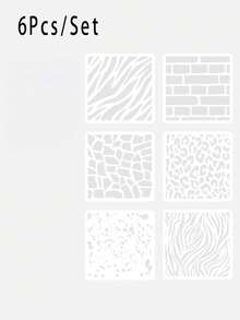 6Pcs/Set Student Drawing Template Exercise Brain And Hands On Skills Durable And Sturdy Gear Flower Pattern Hand Drawing Course Cute Simple White Durable - Multicolor - View 10